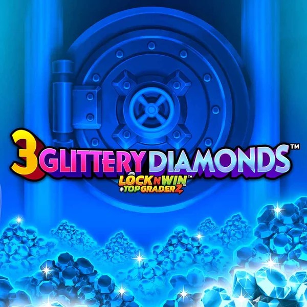 3 Glittery Diamonds logo by PearFiction Studios at Stake Casino