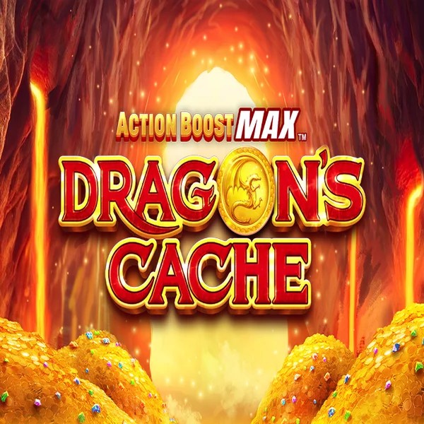 Slots logo of Action Boost Max Dragon's Cache from SpinPlay Games at Stake Casino
