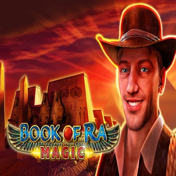 Slots logo of Book of Ra Magic from Greentube at Stake Casino