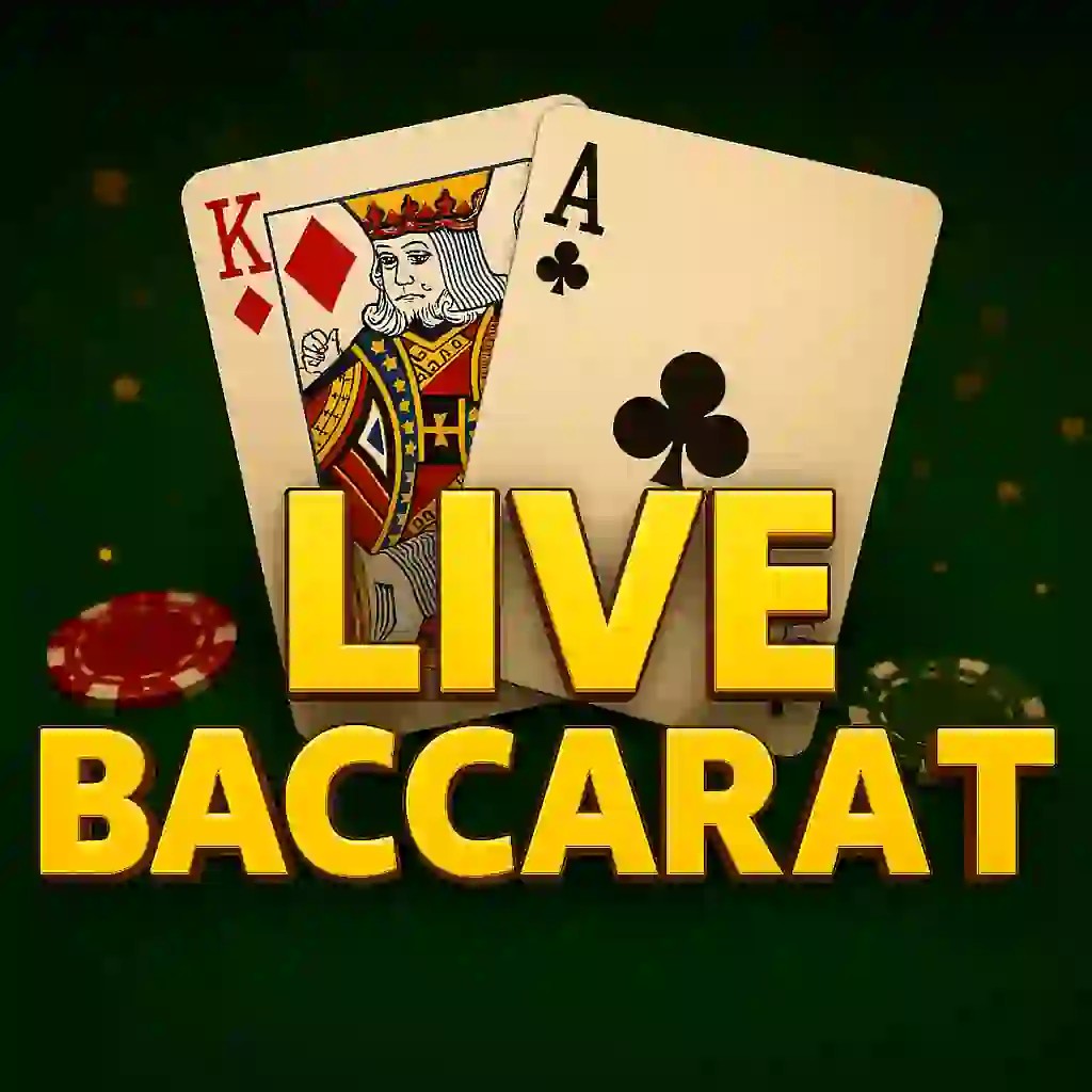 Live Baccarat logo by Evolution at Stake Casino