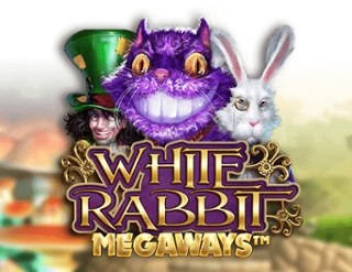 White Rabbit slot logo by Big Time Gaming at Stake Casino